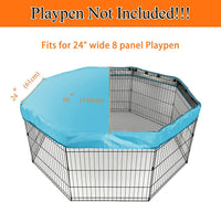 Playpen Top Cover for 24'' Width 8 Panel Pen - Blue / Only Top Cover, Adhesive Tape Connections - image 2