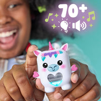 Nano-MALS Meadowmist the unicorn electronic pet toy in pink and yellow dress with keychain - view 4