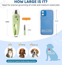 Pet Nail Clipper with Light for Cats & Small Dogs Puppies, Ultra Bright LED to Illuminate Nail Bloodline to Avoid Over Cutting, Extra-Sharp and Durable Cat Claw Trimmer with Nail File (Green)