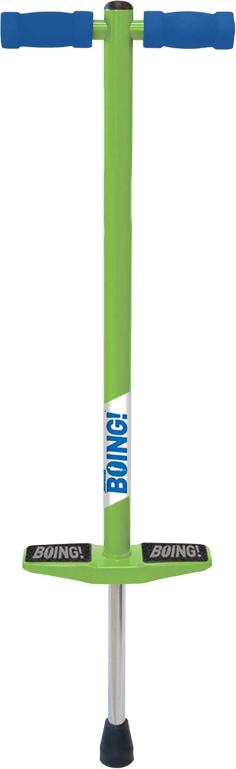 Geospace Jumparoo Boing! JR. Steel Pogo Stick for Kids of 50-90 lbs - Green