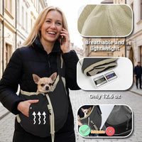 Dog Carrier Sling, Dog Carriers for Small Dogs Up to 20lbs - Black - image 3