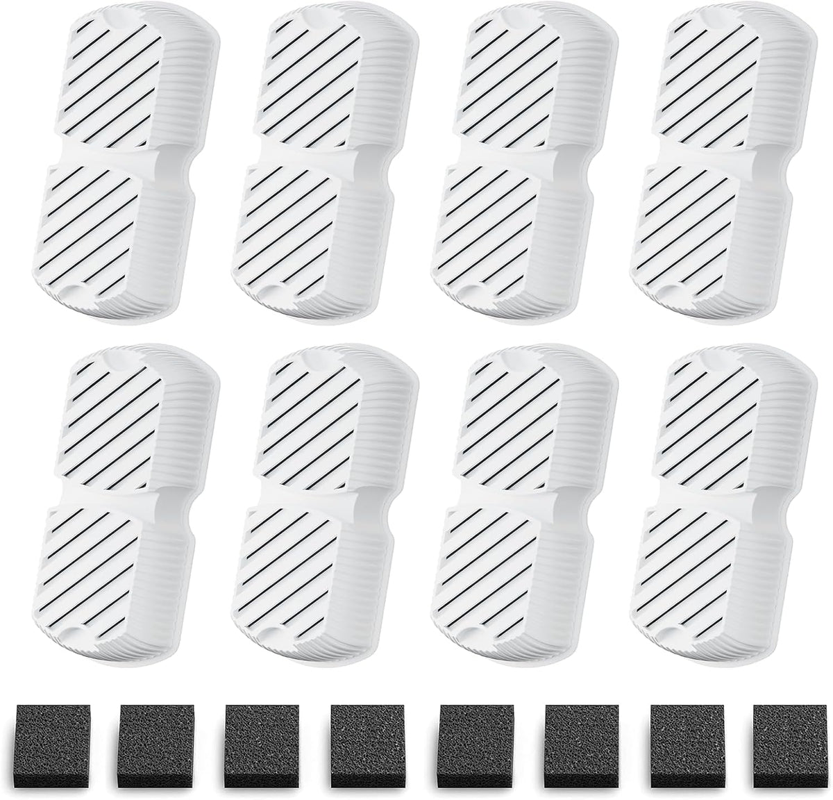 Dog Water Fountain for Large Dogs: Stainless Steel Dog Fountain Water - Replacement：8 Filters +8 Sponges