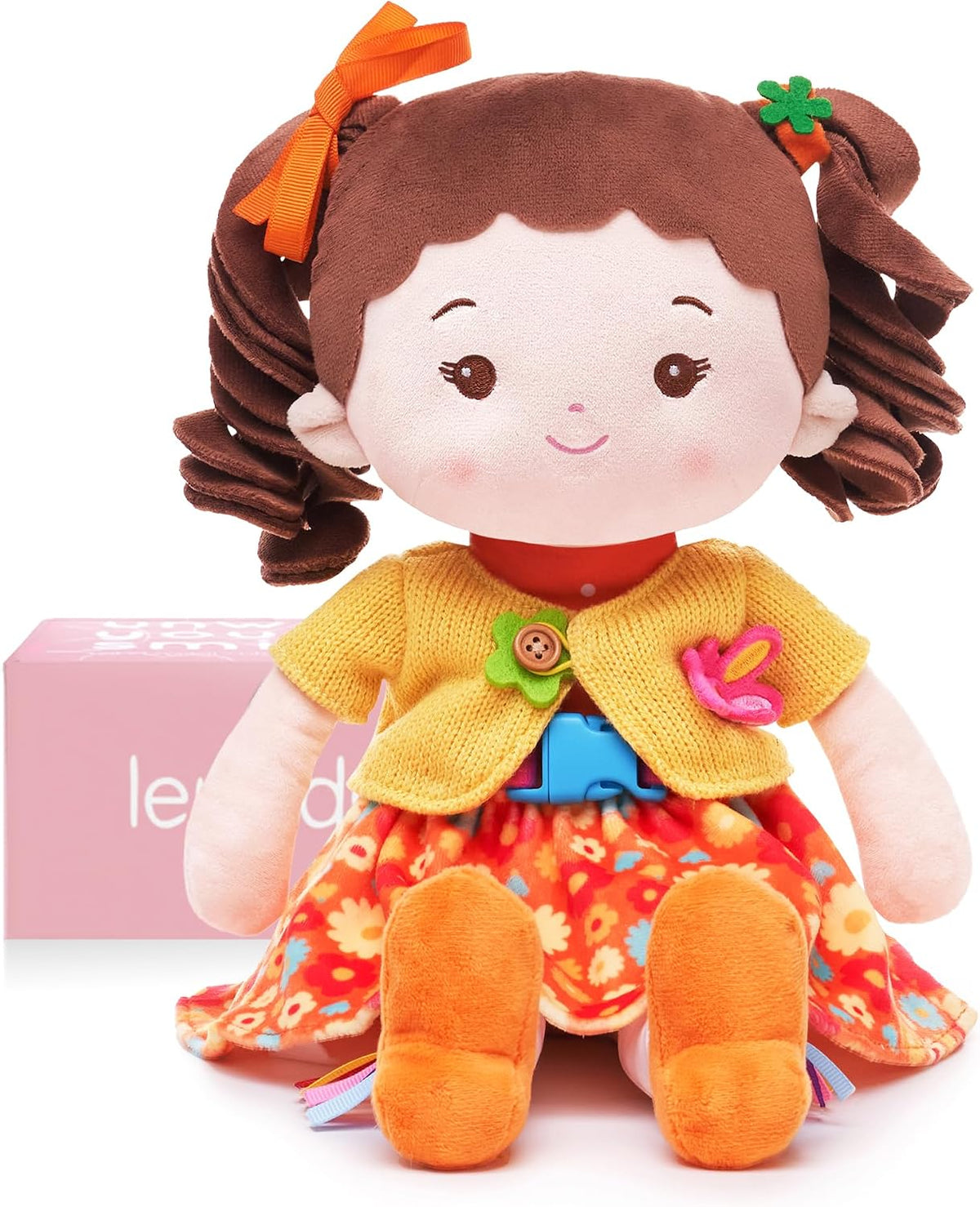 LeyaDoll 16 inch Montessori baby doll with buttons, zippers and laces - view 5