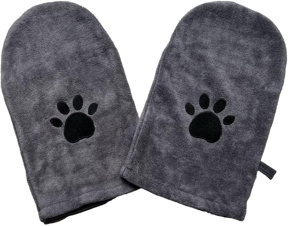 Penny & Niko Microfiber Pet Towel Mitts - Standard - 2 pack / Gray