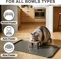 Silicone Pet Feeding Mats, 24''x16'' Large Size, Waterproof - Gray / 19"L x 12"W - image 3