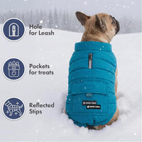 Spark Paws Dog Winter Coat Jacket - Teal / Small - image 3