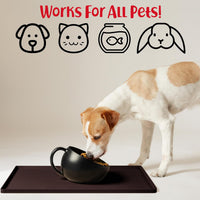 DogBuddy Dog Food Mat, Waterproof Silicone Pet Bowl Mats with Raised Edge – Essentials for Dogs - Large: 24" x 16" / Coffee - image 3
