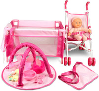 Anivia Stroller Toy Collection Doll Stroller Baby Doll Accessories - DB002A-PINK