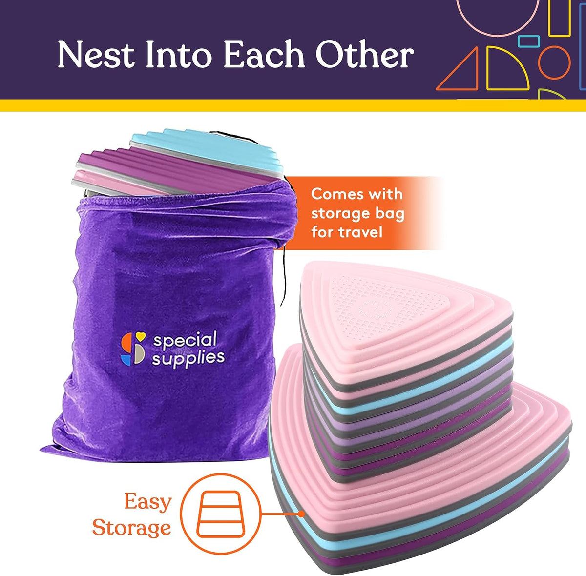 Special Supplies 10 piece rubber stepping stones for kids in bright colors - view 9