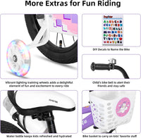 JOYSTAR Pluto 12-20" Kids Bike with Light Up Training Wheels – Fun for Kids & Family - Purple / 14 Inch with Flash Training Wheels - image 4