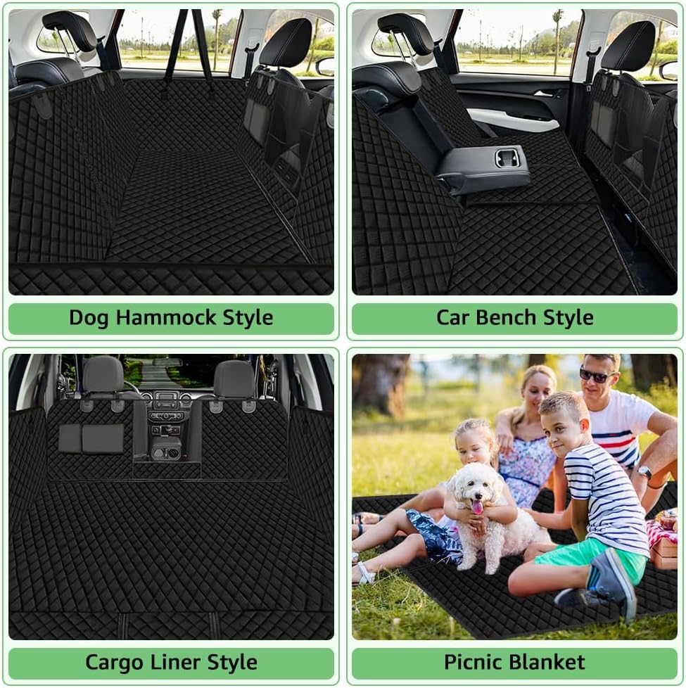 Vailge 100% Waterproof Convertible Dog Car Seat Covers - Standard(56"W x 60"L) / Black With Mesh - image 4