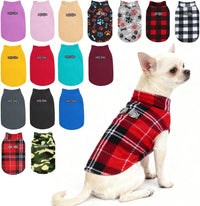 Dog Fleece Vest Sweater Winter Jacket for Small and Medium Large Dogs - X-Small / #2 RED BUFFALO PLAID