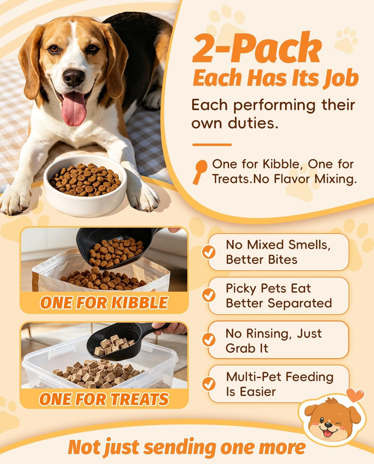 2 PACK Dog Food Scoop,1 Cup Capacity Pet Food Scoop For Dog and Cat – Essentials for Dogs - Black - image 4