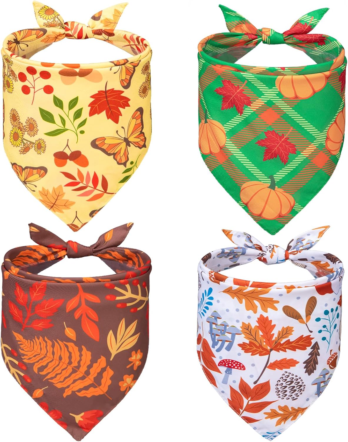 PUPTECK Dog Cooling Bandanas 4pcs Outfit - Orange Yellow / Large (24"x17"x17")