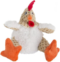 goDog Checkers Fat Rooster Squeaky Plush Dog Toy - Mini