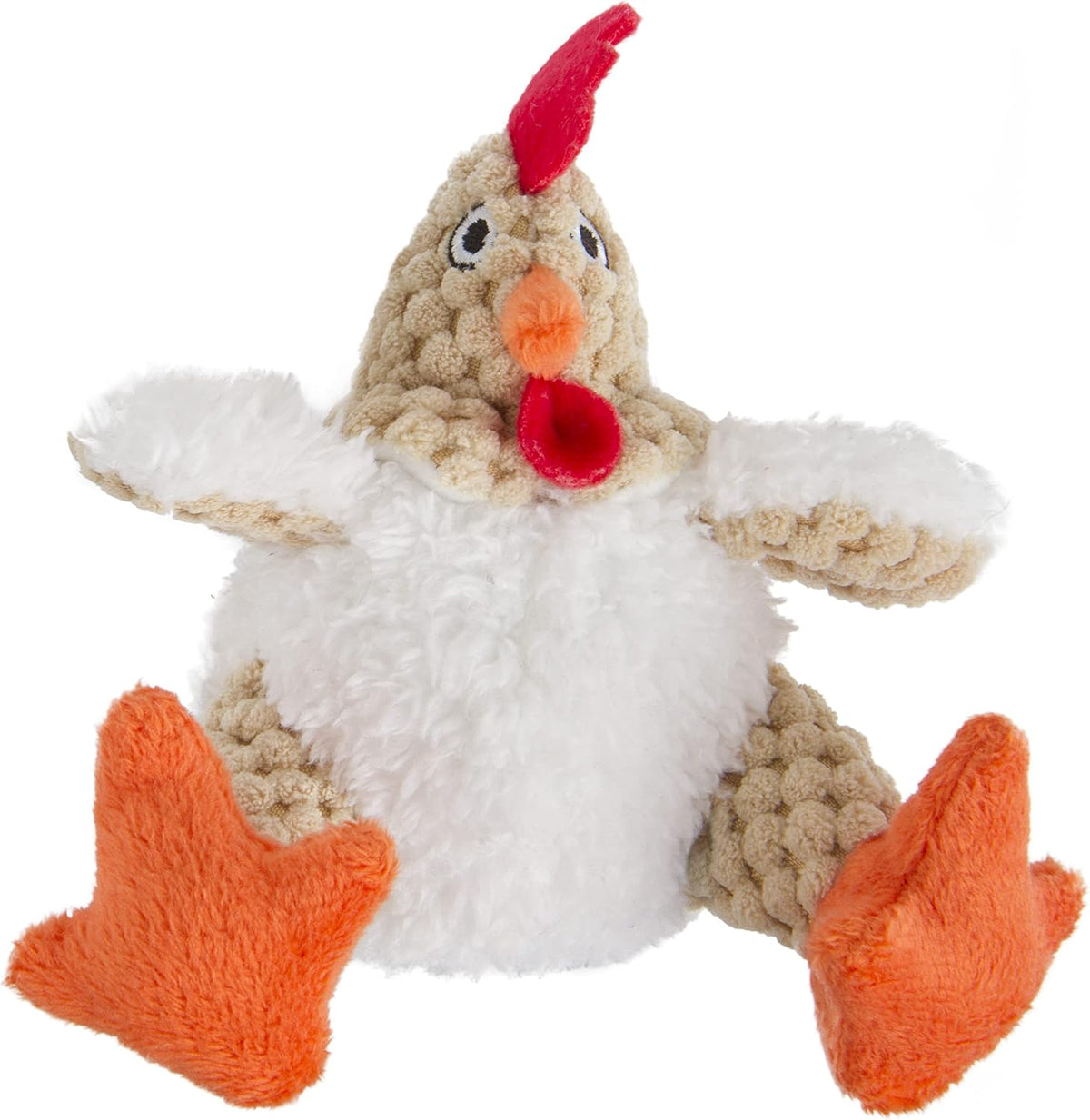 goDog Checkers Fat Rooster Squeaky Plush Dog Toy - Mini