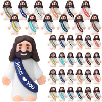 Bememo 25 mini Jesus figures in multicolor rubber, little figurines in robes - view 7
