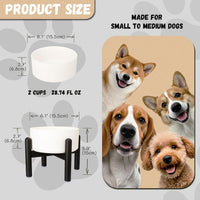 Raised Ceramic Dog Bowl Set with Stand - White / 1 Bowl - 3.5 Cups - image 2