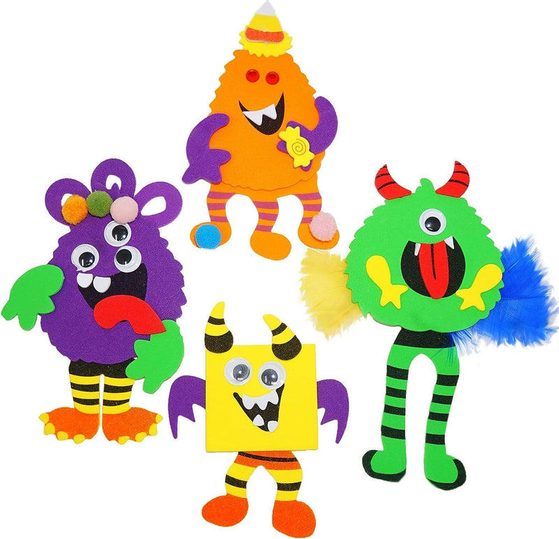 4E's Novelty Halloween Crafts for Kids Silly Monsters Foam Magnet