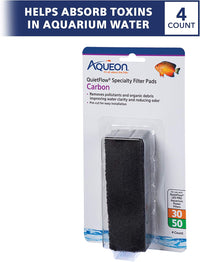 Aqueon QuietFlow LED PRO Ammonia Reducer 4 Count Filter Pads - For Model 30 and 50 / Carbon - image 2