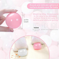 Ball Pit Balls for Toddlers, Crush Proof - Pink+White+Transparent / 100 balls - image 4