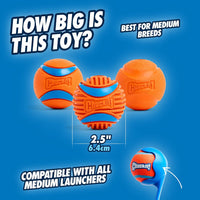 Chuckit! Ultra and Rugged Dog Balls, High-Bounce Fetch, Set of 3 - Medium (2.5") / Fetch Pack 2 - image 2
