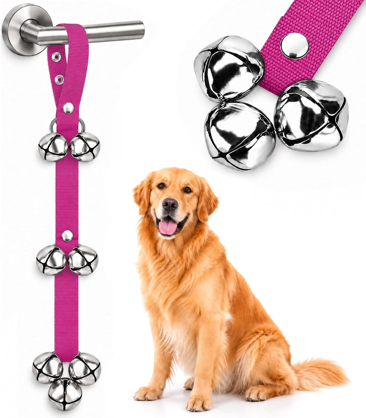 BLUETREE Dog Doorbells Premium Quality Training Potty Great Dog Bells - 06-Rose Red