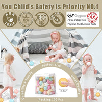 GOGOSO Ball Pit Balls Stars Moon Shapes Plastic Pitballs for Child - 100 balls / Cream Mix 7 Colors - image 2