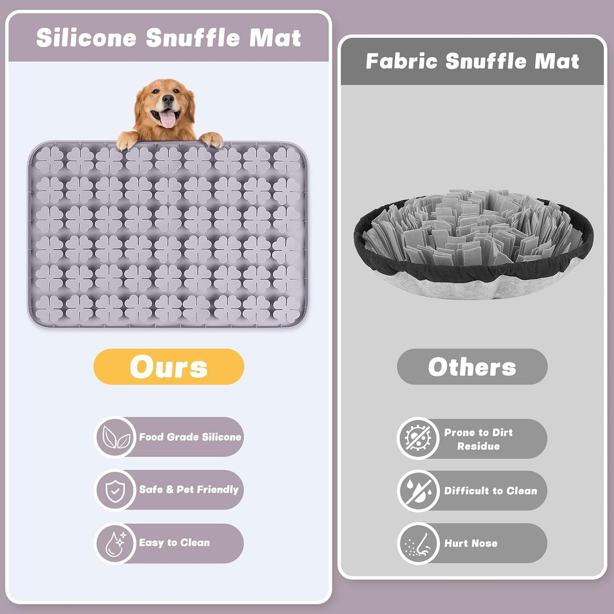 Silicone Snuffle Mat for Dogs 23.6"x 15.7" Large Slow Feeder Mat - Grey:23.6"x15.7" - image 4