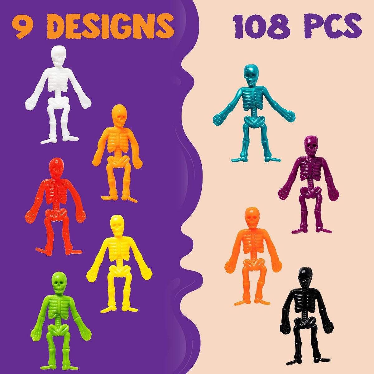 JOYIN 48 PCS Halloween Stretchy Skeletons - 72 - image 2
