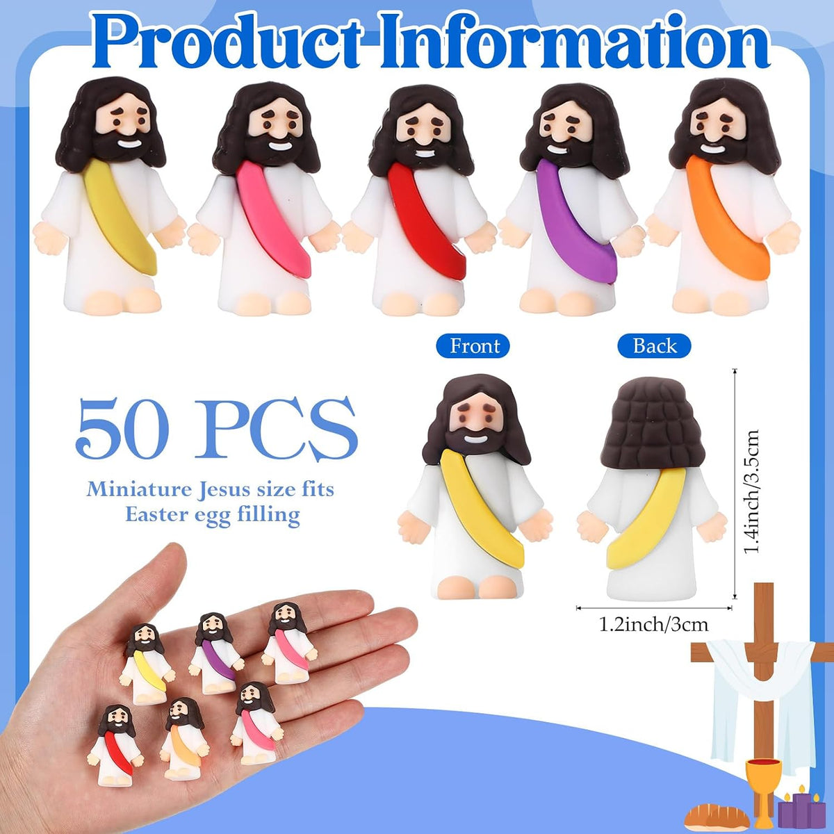 Sumind 50 Pcs Little Jesus Figures Original Design - Colorful - image 2