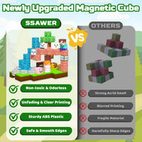 SSAWER 48 piece magnetic blocks travel set with colorful building cubes - view 34