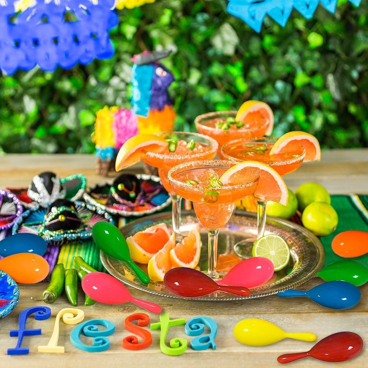 Mini Maracas for Kids Mexican Fiesta Party Favors Plastic Shakers – Fun for Kids & Family - 48 Plastic Maracas - image 2