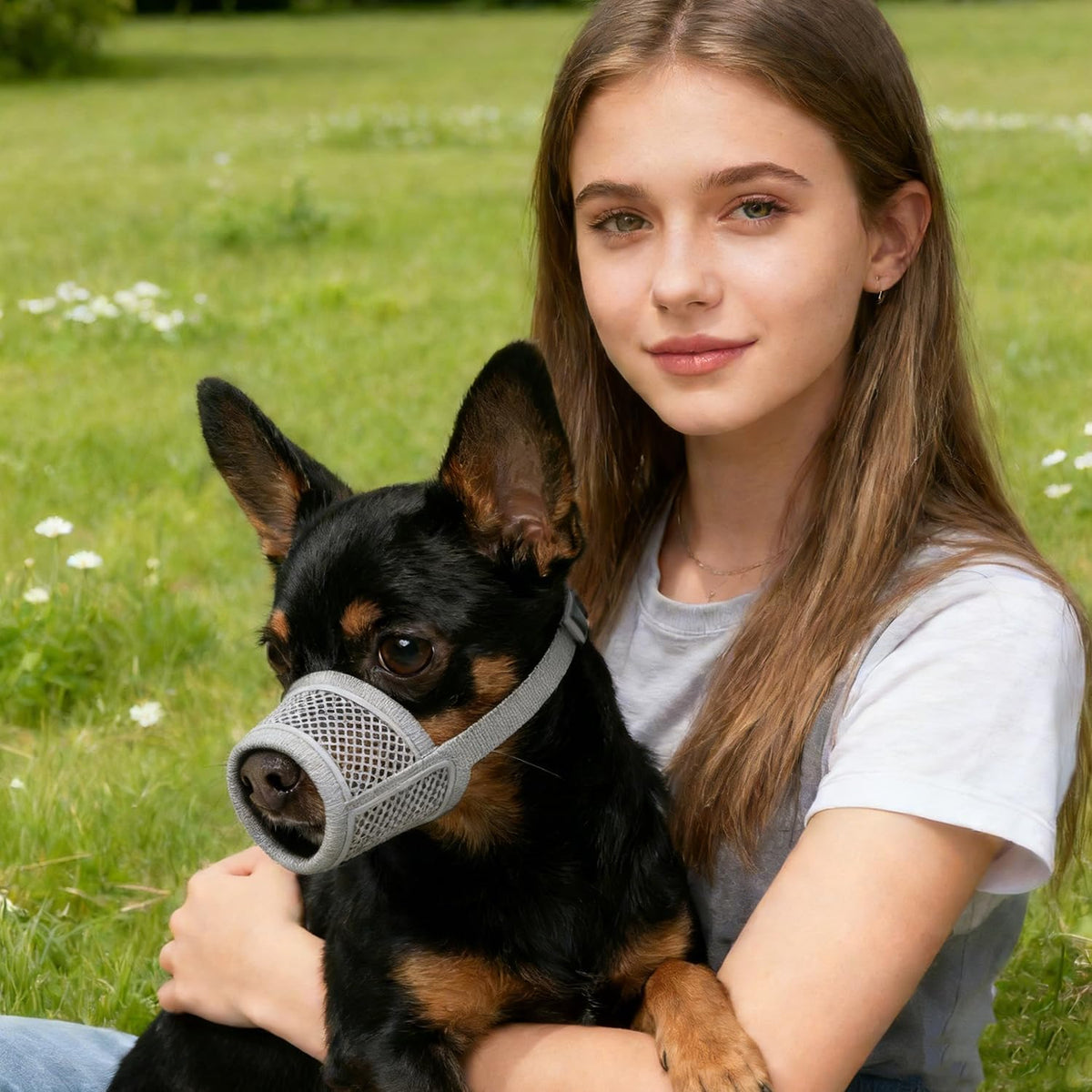 Dog Muzzle for Small Medium Large Dogs Soft Air Mesh Muzzles – Essentials for Dogs - Grey / M (Snout 7¼"-8") - image 4
