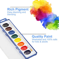 Keebor Washable Watercolor Paint Set, 8 Colors with Paint Brush - 8 Colors(Pack of 36) - image 3
