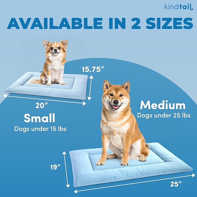 KindTail Dog Crate Pad - Soft Velvet, Reversible Bed - Machine Washable Kennel Mat for Pets up to 15 lbs, Mattress for Cozy Sleeping - 20” x 15” x 1” (Light Green, Small)