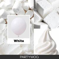 PartyWoo White Balloons 101pcs Matte White Latex Helium Balloons 12 - White-y13 - image 2