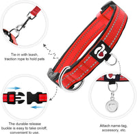 Reflective Dog Collar, Neoprene Padded Small Dog Collar, S - Large (Pack of 1) / Red - image 2
