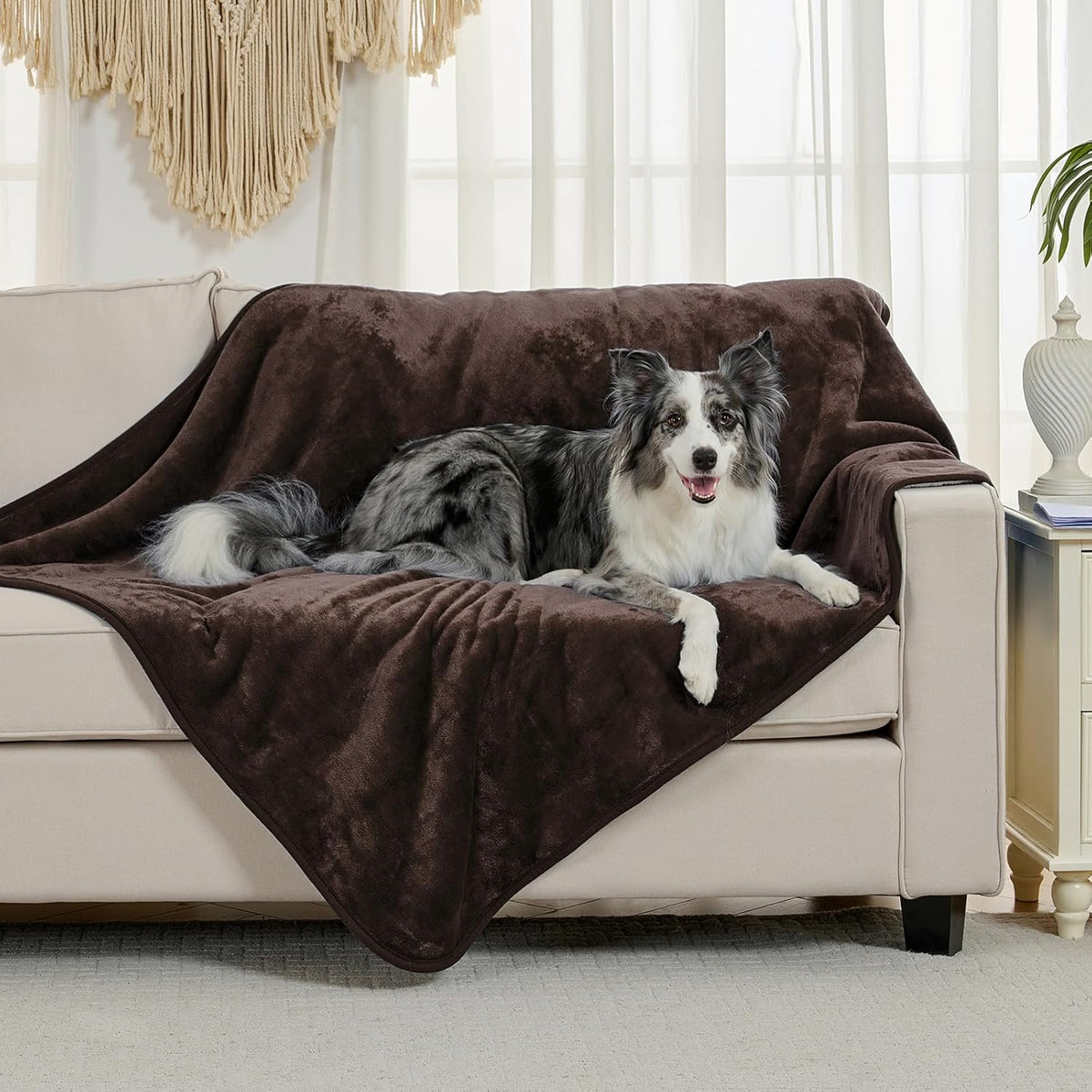 Soft Waterproof Blanket for Bed Couch Sofa - 60x80 inches / Brown - image 2