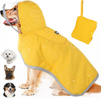 Lukovee Dog Raincoat, Waterproof Jacket with Clear Hood & Leash Hole, M – Essentials for Dogs - A-Yelllow / Medium