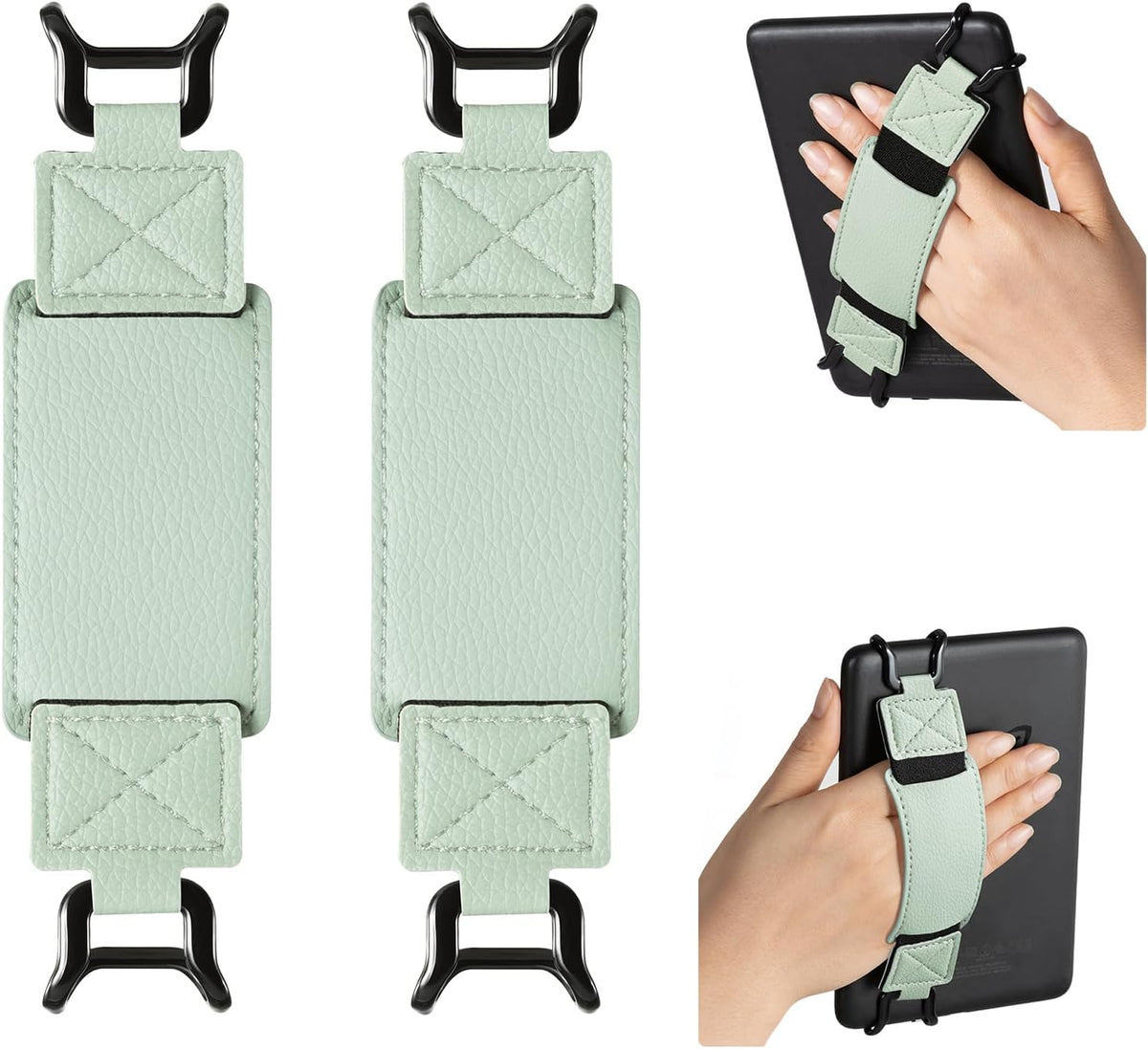 CoBak 2 Pack Secure Hand Strap for Ebook Reader - Sage green-2 Pack / 6-7.5"