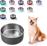 Dog Bowl, Stainless Steel Food and Water Bowl - 40 oz / Deep Grey
