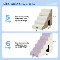 Dog Ramp for Large Dogs with Tunnel, 24" H 5 Steps for High Bed – Essentials for Dogs - 5-Steps Angled / Beige Fleece - image 2