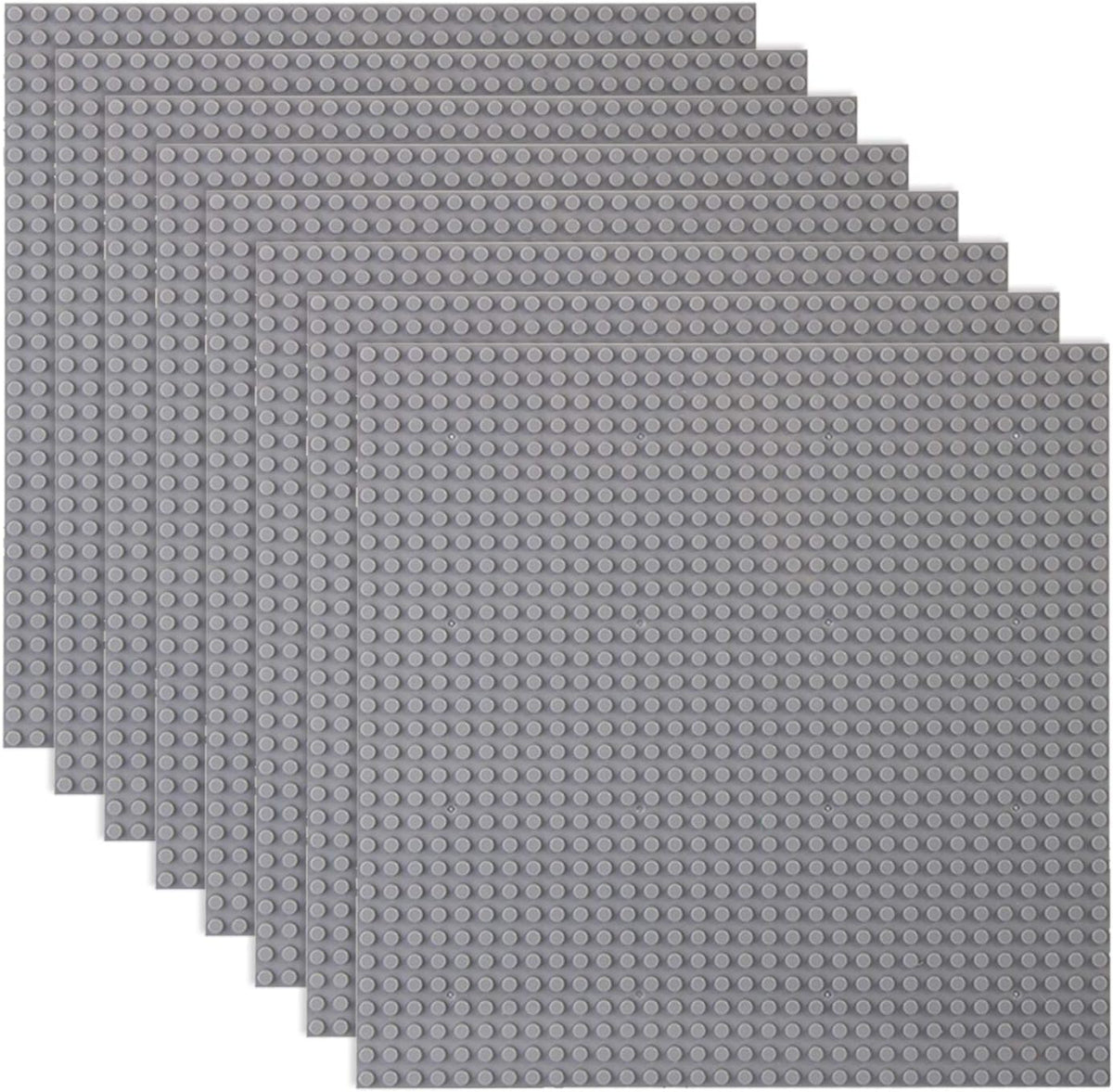 LVHERO 8 Pack Classic Baseplates Building Plates for Building Bricks - Gray / 16