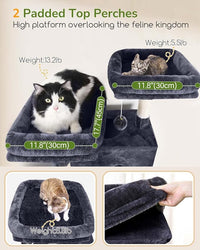 Globlazer Large Cat Tree Tower Condo, 80in Tall Cat Tree for Multiple Indoor Cats Large Adult, XXL Big Cat Climbing Tower with Cat Caves, Sisal Scratching Posts, Top Perches, Hammock, S80B, Dark Gray