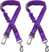 2 Dog Car Harness Seatbelt Seat Belt Leash Travel Accessories Bungee - Purple / 2 Packs