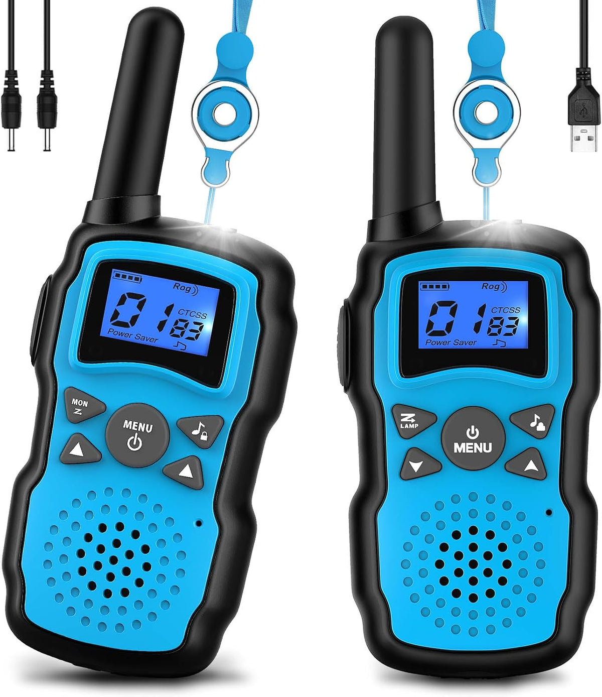 Wishouse Walkie Talkies for Kids Rechargeable with USB Charger - Blue Blue
