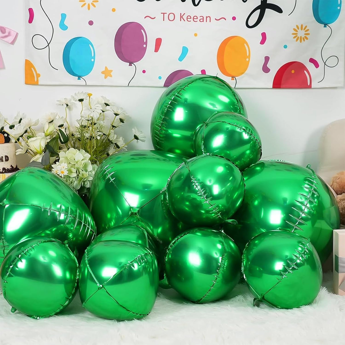 12PCS Iridescent Round Foil Balloons 22" 15" 10" Large Holographic - 22/15/10inch Green - image 3