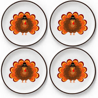 Tiny Expressions Construction Plates for Toddlers, 10" Set of 4 - Multicolor / Thanksgiving