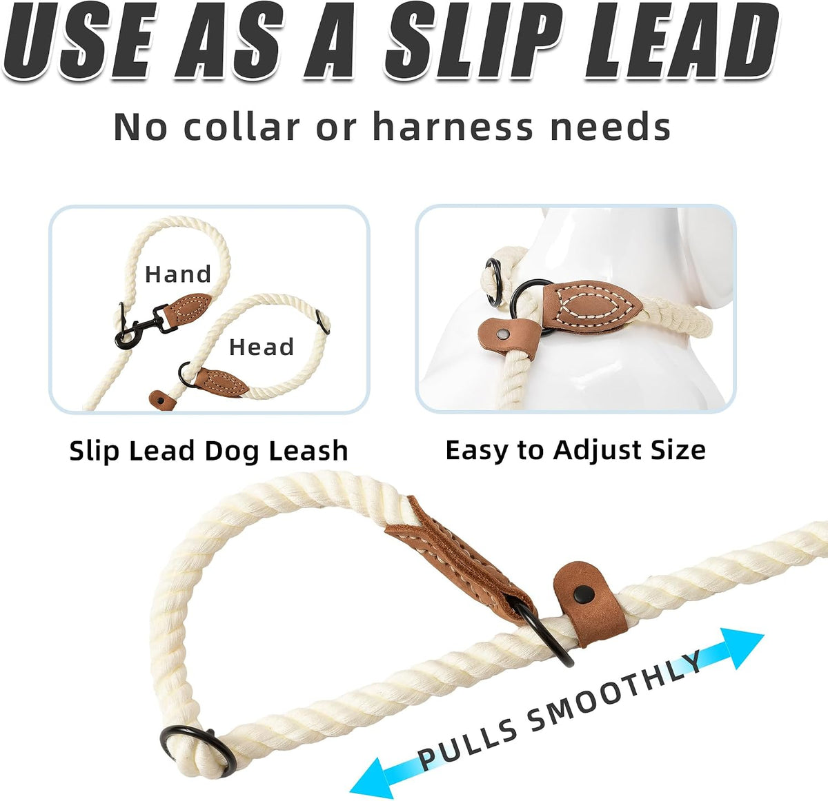 Mile High Life Hands Free Dog Leash - Cream / 8FT Hands Free - image 3